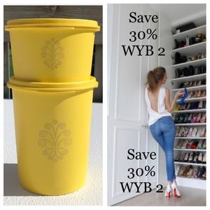 Vintage Tupperware Yellow Kitchen Canisters